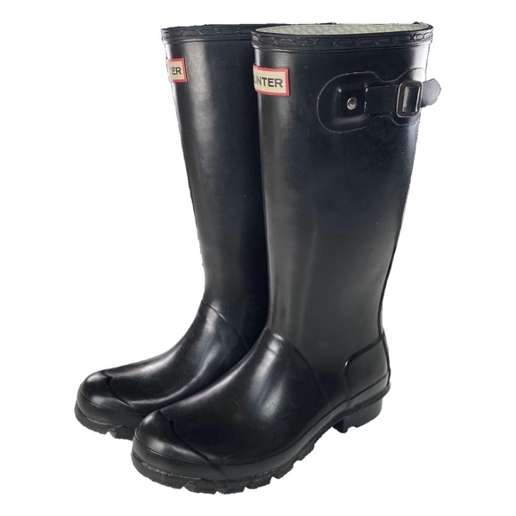 Hunter Shoes - Hunter Shoes Women’s Size 6 EU 37 Tall Rain Boots Solid Black Classic Yng-Gloss
